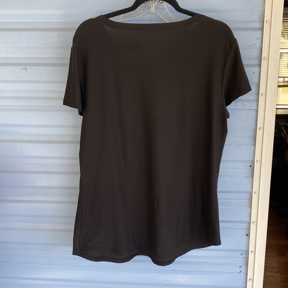 No Boundaries Black T Shirt Lucky Elephant India Inspired V Neck Ladies SZ 2XL - Picture 5 of 5